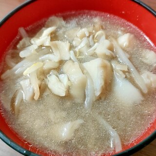 鍋汁リメイク☆もやしとまいたけの味噌汁
